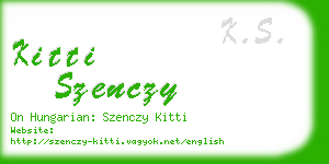 kitti szenczy business card